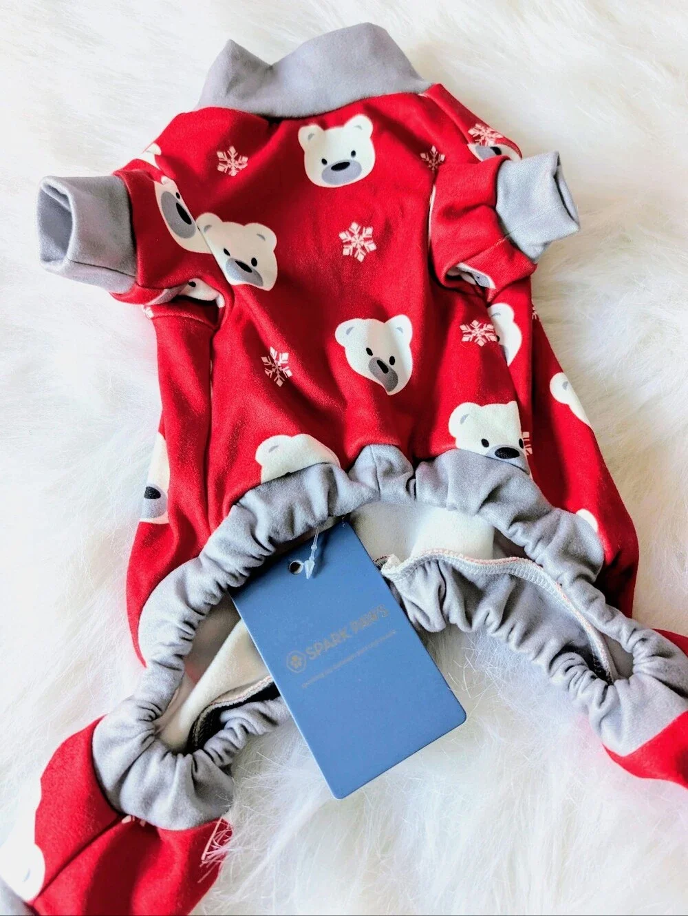 Dog Pajamas, Onesie, Polar Bears, Snowflake, Medium, New, Spark Paws